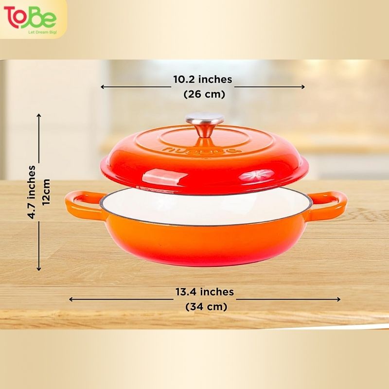 nồi gang tráng men nguyên khối nhập khẩu chính hãng