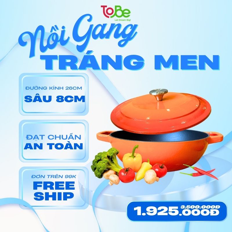 nồi gang đúc tráng men chính hãng giá tốt